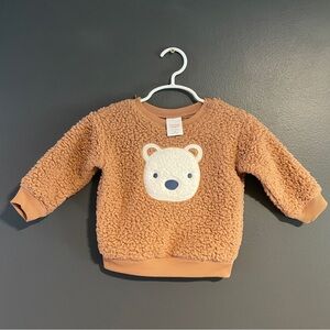 Jumping Beans Bear Sherpa Sweatshirt, size 6 months